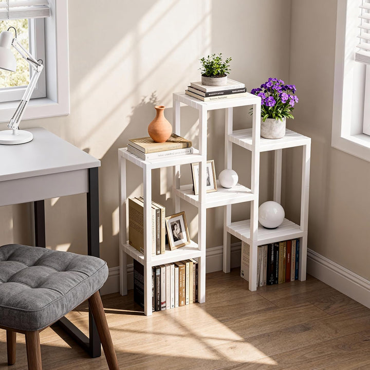 Ribelli 6-Etagen Blumenständer, Pflanzenständer, DIY Standregal, Mehrstöckig Blumenregal, Stapelbar