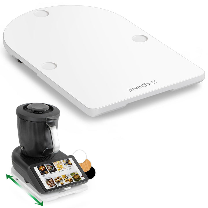 Gleitbrett TM7 für Thermomix, Brett für Thermomix mit Rollen, Leicht Gleitendes Bambus Rollbrett/Sli