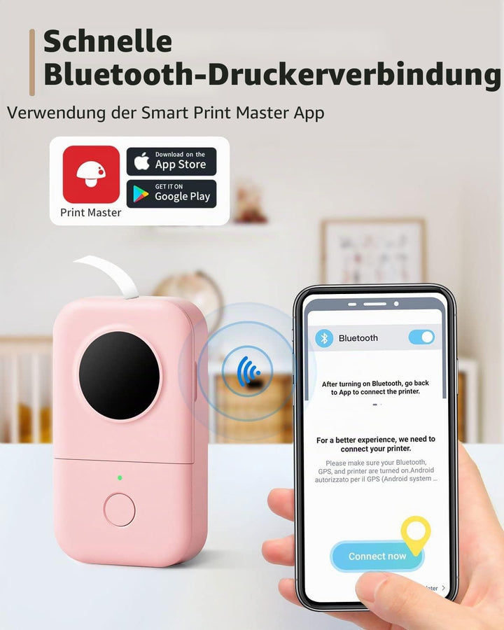 Phomemo D30 Etikettendrucker Aufkleberdrucker- Bluetooth Thermoetikettendrucker Entzückender Etikett