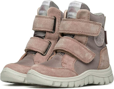 NATURINO GEMINAE 2 WP-Stiefel aus Veloursleder und Stoff 23 EU Rosa, 23 EU Rosa