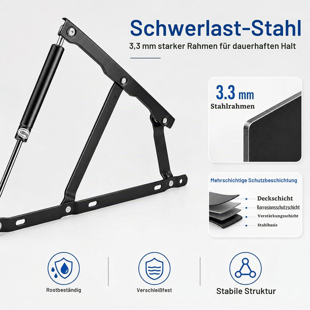 2 Stück Pneumatische Bett Hebemechanismus, 900N/PC Gasdruckfeder
