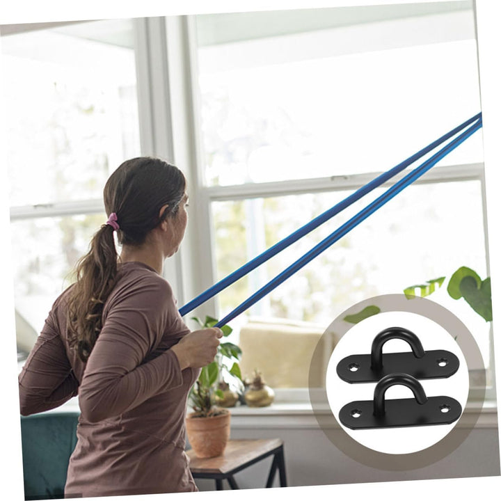 HEMOTON 4stücke Wandmontierter Widerstandsband Edelstahl Schwerlast-Haken Für Fitnessgeräte Gymnasti