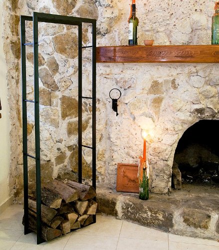 DanDiBo Kaminholzregal XXL Schwarz Kaminholzständer 150 cm Holzkorb Kaminholzhalter Holzregal