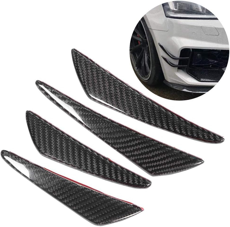 KIMISS Bumper Canards, 4 Teile/satz Universal Carbon Bumper Canards Lip Spoiler