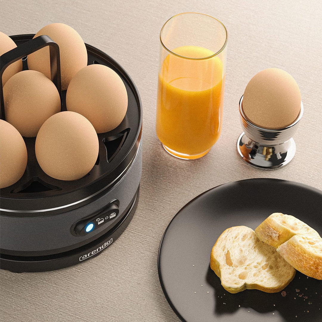 Arendo Sevencook Eierkocher 400 W – Edelstahl Design - 1-7 Eier - Egg Cooker - EIN/AUS-Schalter – 3