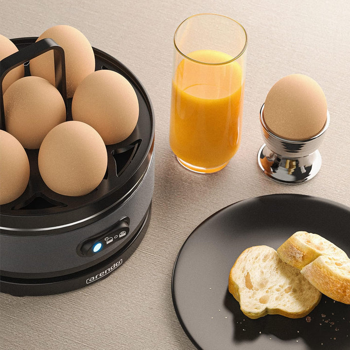 Arendo Sevencook Eierkocher 400 W – Edelstahl Design - 1-7 Eier - Egg Cooker - EIN/AUS-Schalter – 3