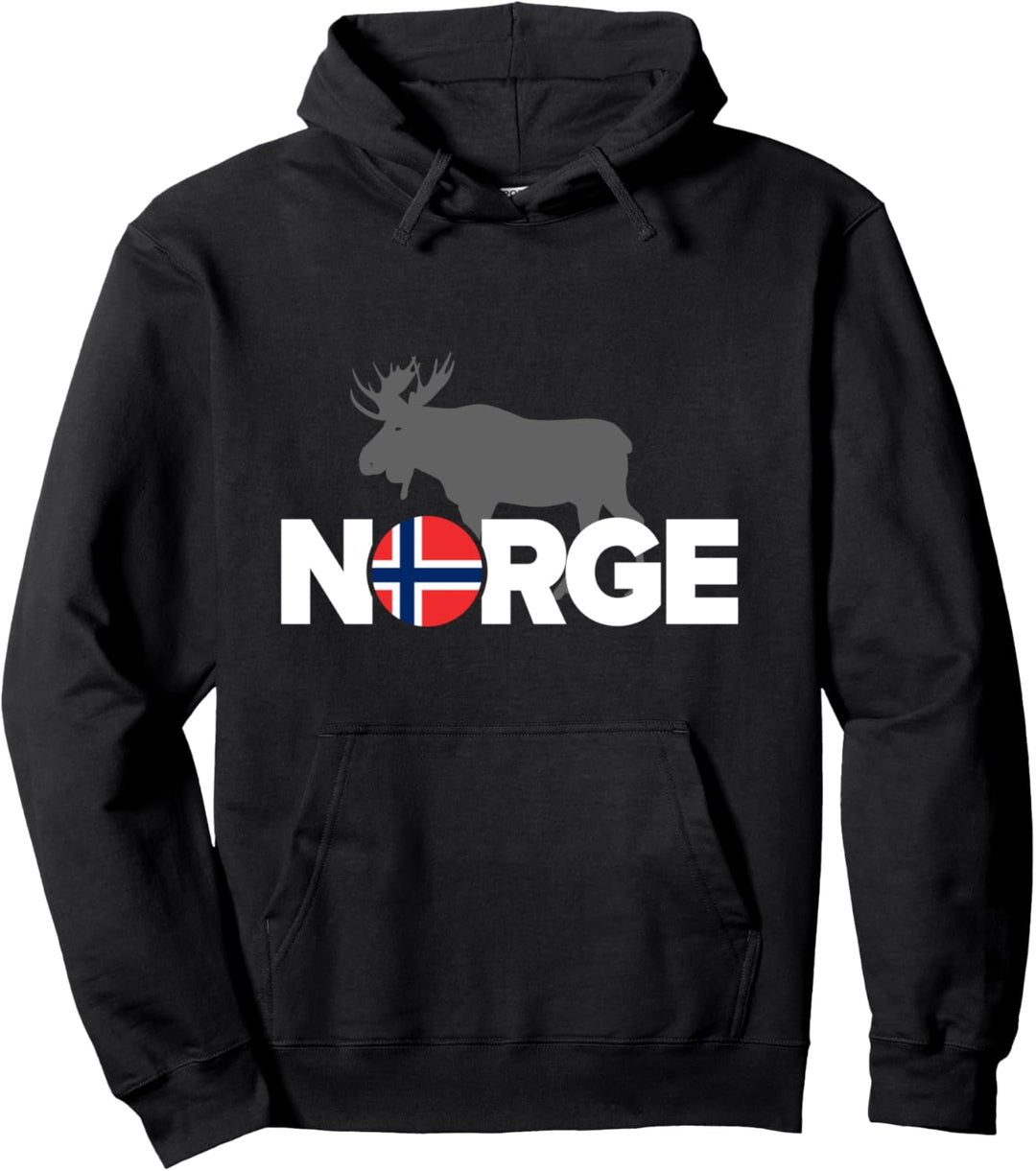 Elch mit Norwegen Flagge für Norge und Skandinavien Urlaub Pullover Hoodie