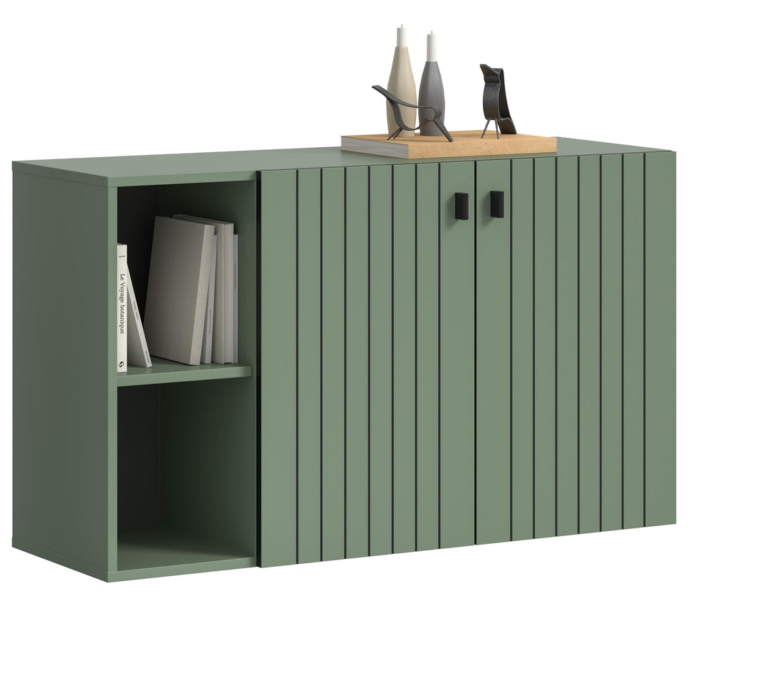 xonox.home – Sitzbank Station 106x63x37 cm in Smoke Green Nachbildung – Schuhbank mit viel Stauraum