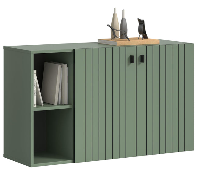 xonox.home – Sitzbank Station 106x63x37 cm in Smoke Green Nachbildung – Schuhbank mit viel Stauraum