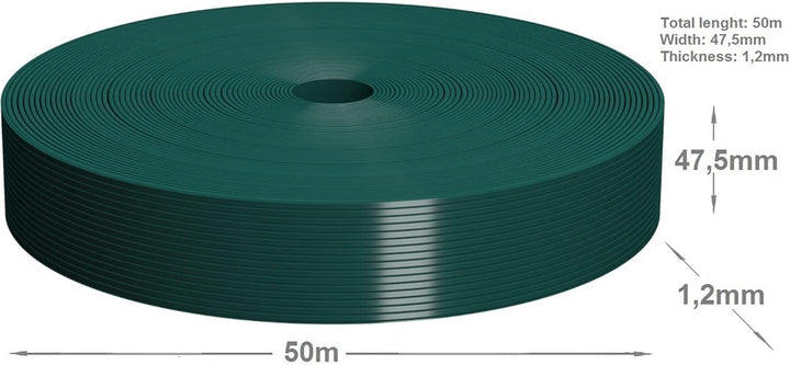 WDB - Sichtschutzstreifen für Doppelstabmatten Sichtschutz Zaun - 4,75 cm x 50 m - Hart PP Windschut