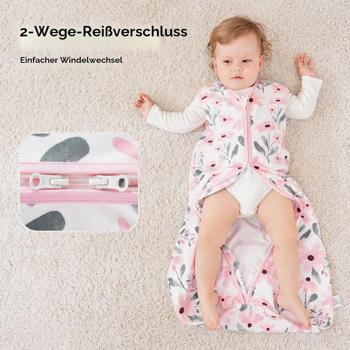 Yoofoss Schlafsack Baby Sommer 0.5 Tog - 3er Pack 67cm/0-6 Monate 100% Baumwolle Sommerschlafsack Ba