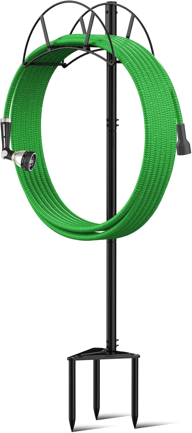 Meykwod Gartenschlauchständer, Schlauchaufhänger freistehend, Wasserschlauchhalter, im Boden, robust