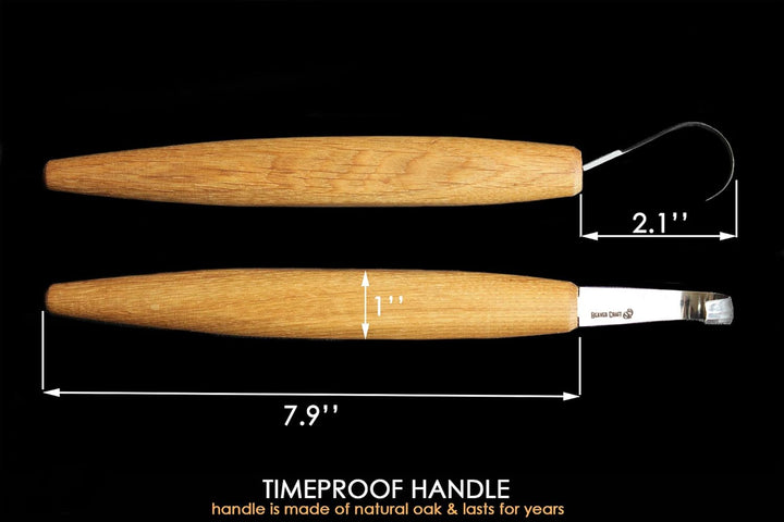 BeaverCraft Spoon Carving Hook Knife SK5s 5cm - Doppelseitiges Hakenmesser zum Holzschnityen Schnitz