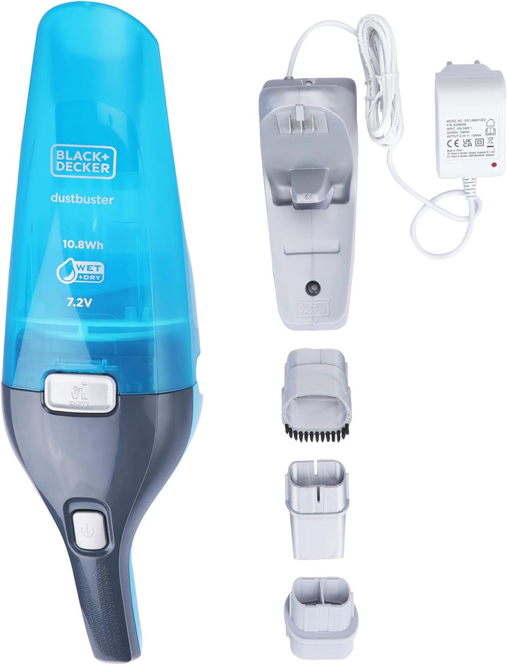 Black+Decker WDC215WA WDC215WA-QW, Tischstaubsauger, Blau, Titan, 10.8 W, 0.385 liters, 65 Dezibel
