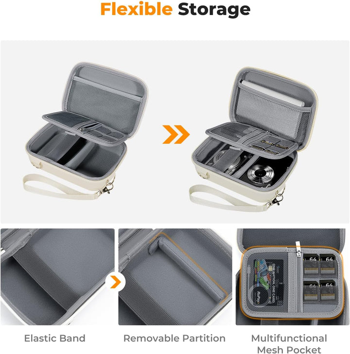 K&F Concept Digitalkamera Tasche kompatibel Fotokamera Tasche Eva-Hartschalendesign (nur Hülle) Beig