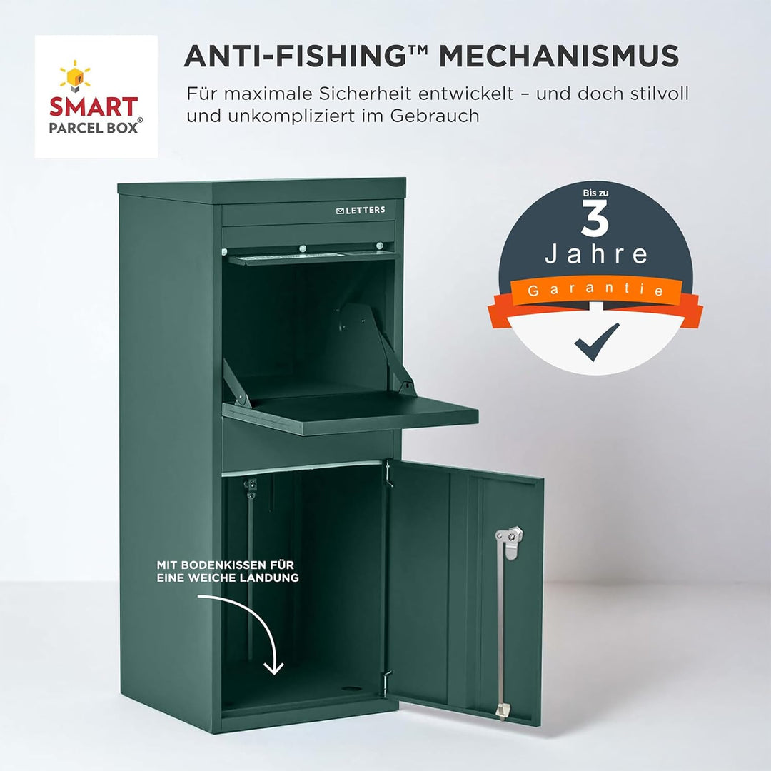SMART PARCEL BOX Paketbox draussen, Standbriefkasten mit Paketfach, Paketbriefkasten XXL, grosse Pos