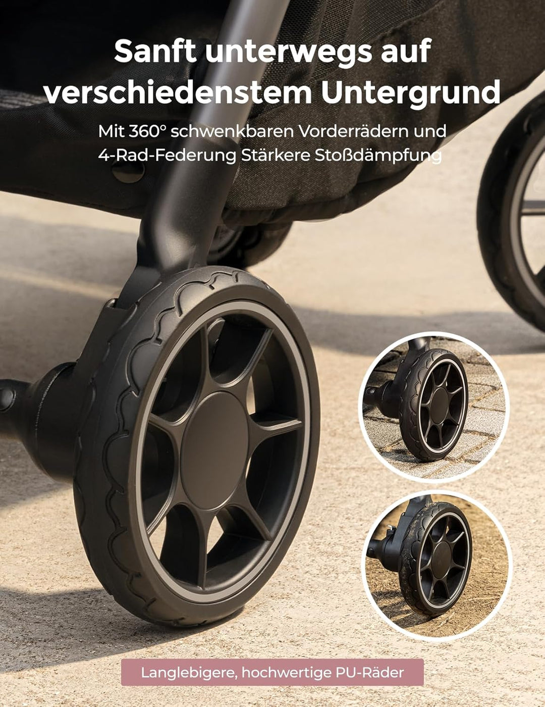 Momcozy ClickGo Buggy klein zusammenklappbar als Flugzeug-Handgepäck, Einhand-Klappmechanismus, mit