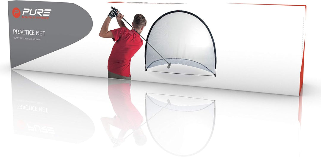 Pure2Improve Unisex-Adult Trainingsnetz Golf 2.40x2.10m Schwarz/Weiss, 2.40x2.10m Schwarz/Weiss