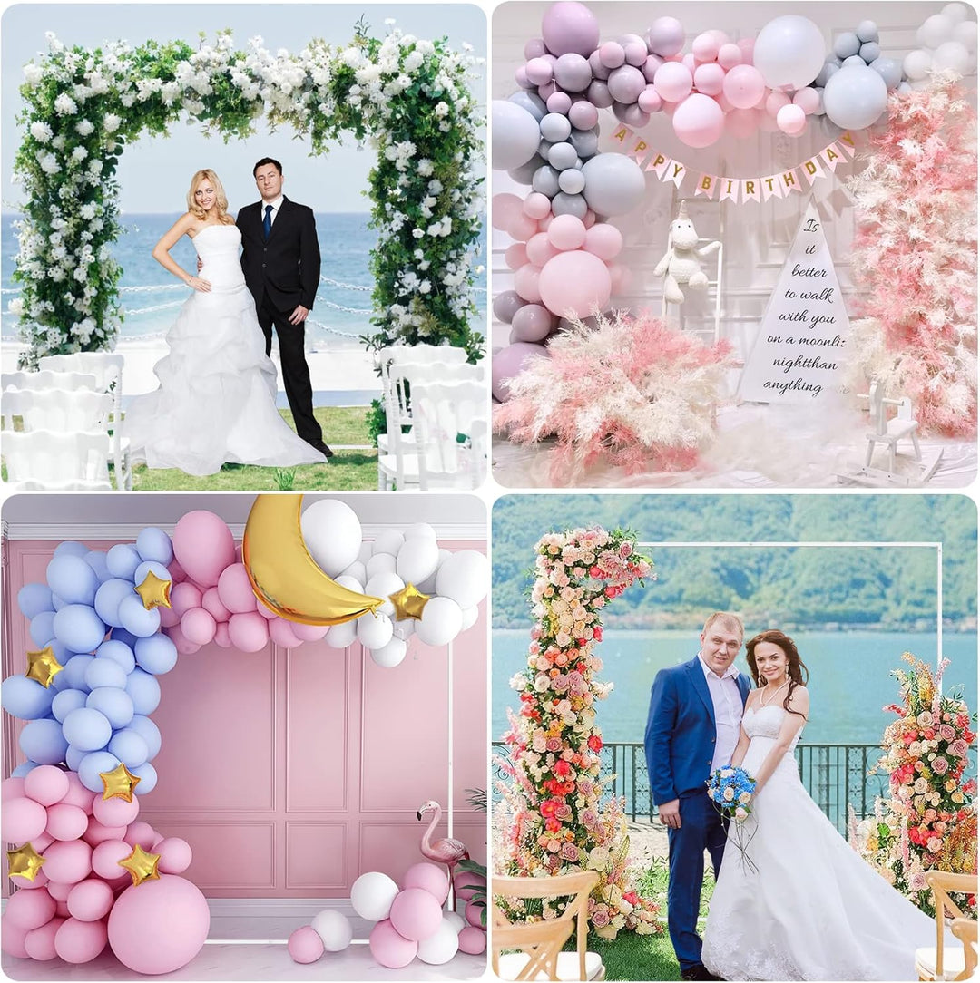 Hochzeitsbogen-Hintergrundständer, quadratisch, Hochzeitsbögen für Zeremonie, weisser Metallbogenstä