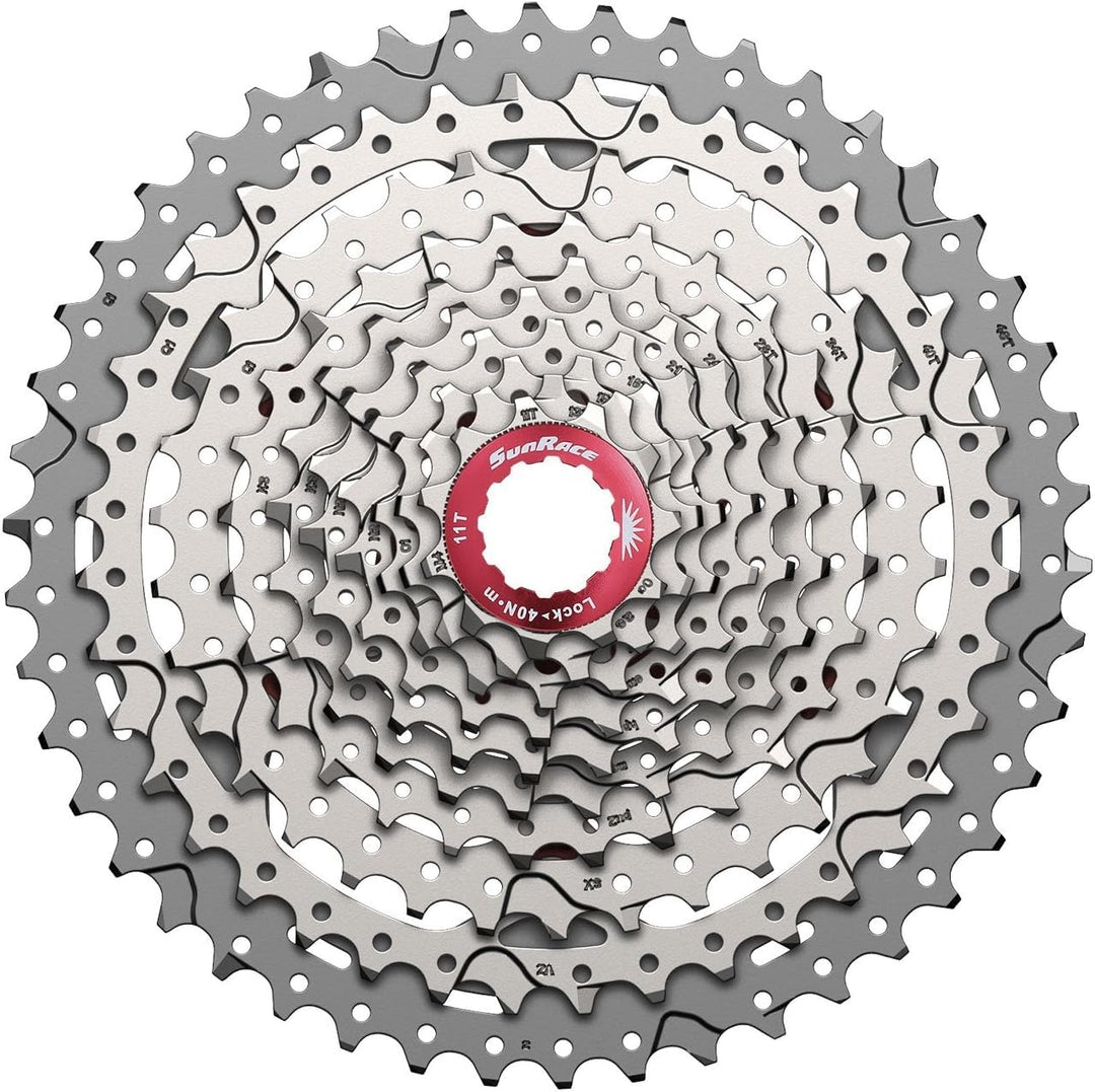 SunRace Unisex – Erwachsene Csmx3 Kassettenzahnkranz 10-fach Silber, 10-fach Silber