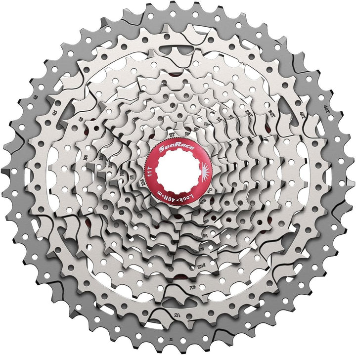SunRace Unisex – Erwachsene Csmx3 Kassettenzahnkranz 10-fach Silber, 10-fach Silber
