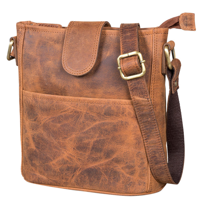 LEABAGS Leder Handtasche Damen I Premium Echtleder Umhängetasche I Damen Schultertasche I Damentasch