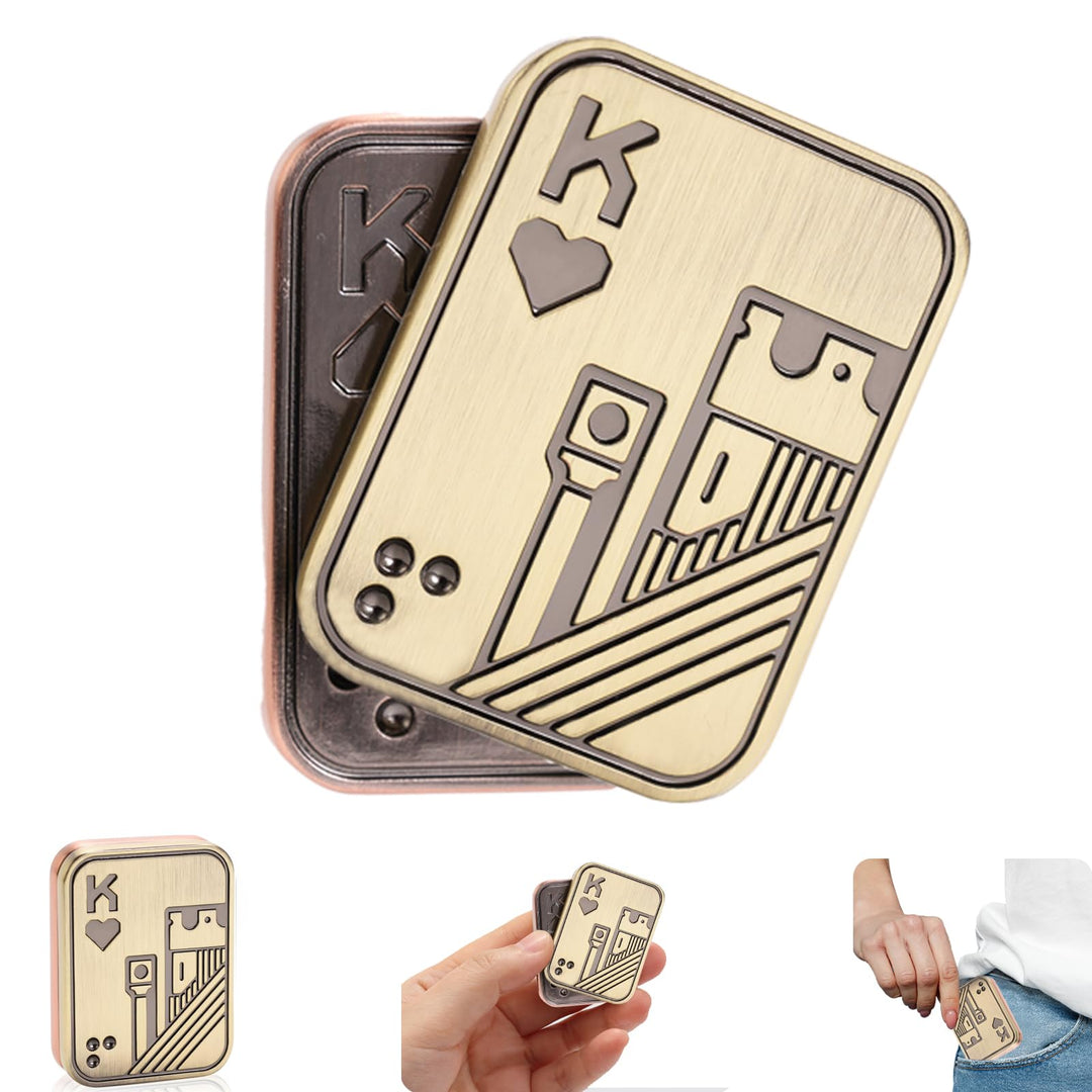 Metall-Fidget-Slider, Pop-Fidget-Spielzeug Poker Push Card für Jugendliche und Erwachsene, Geschenk