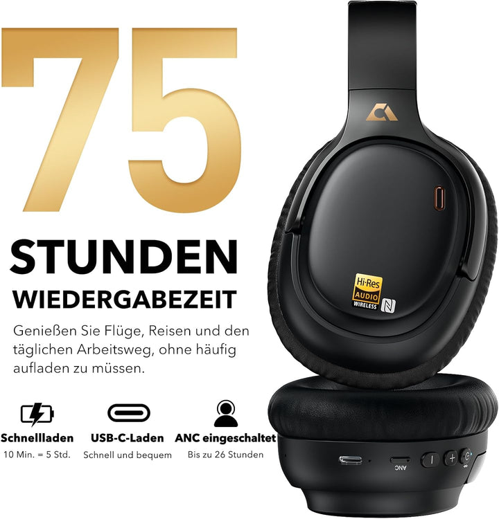 1Mii AI E700 Kabellose Bluetooth Over-Ear-Kopfhörer mit Active Noise Cancelling, Hi-Res Audio LDAC/a