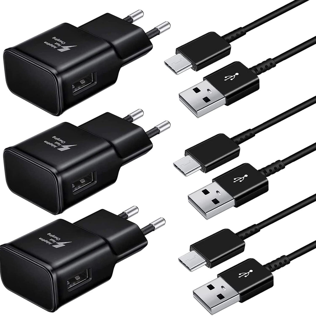 Samsung Schnellladegerät 15W Netzteil, schwarz, 3 Stück | Schnellladegerät 15W netzteil, für:Samsung