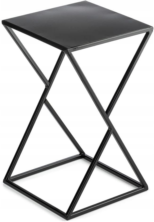 HowHomely Blumenständer Metall 40 x 24 cm - Solider und Minimalistischer Blumenhocker - Schwarz Pfla