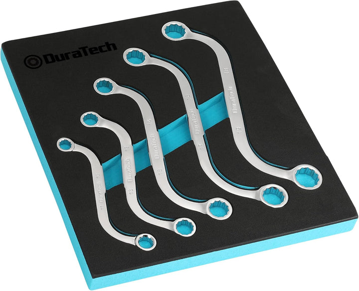 DURATECH Doppelringschlüssel-Satz, S-Form Ringschlüssel Schraubenschlüssel Set, 5-teilig, Metrisch,
