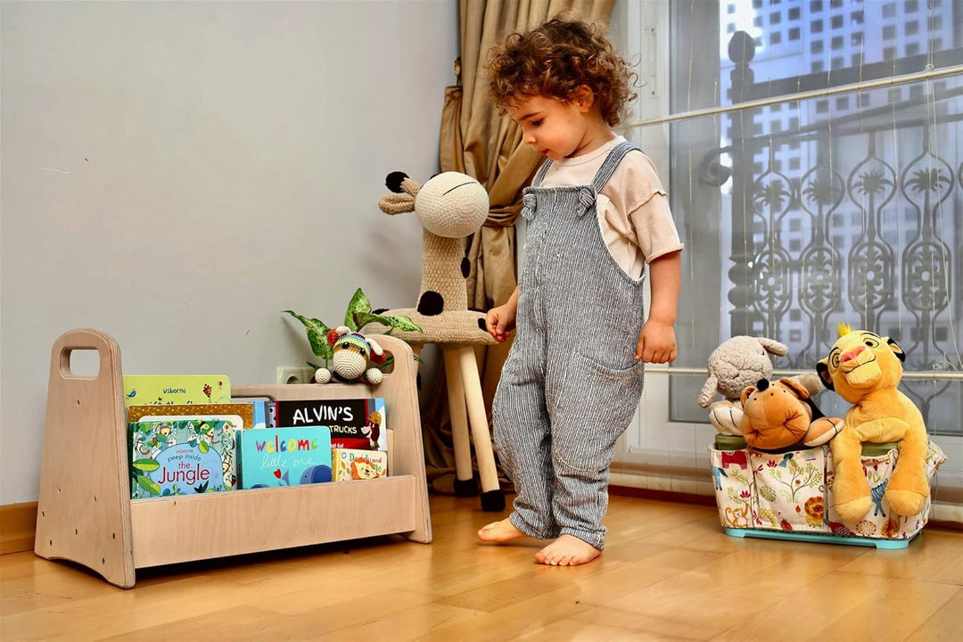 Montessori Bücherregal Medium | Bücherregal zur Aufbewahrung von Kindern | Leicht zugängliches Büche
