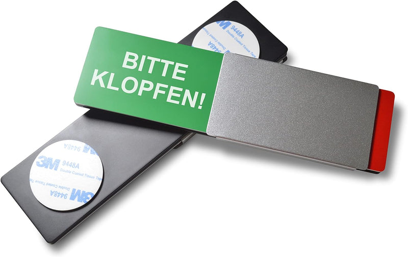Frei/Besetzt-Schild Style: "BITTE KLOPFEN/BITTE NICHT STÖREN" 175x50mm - Design Made in Germany - Gr