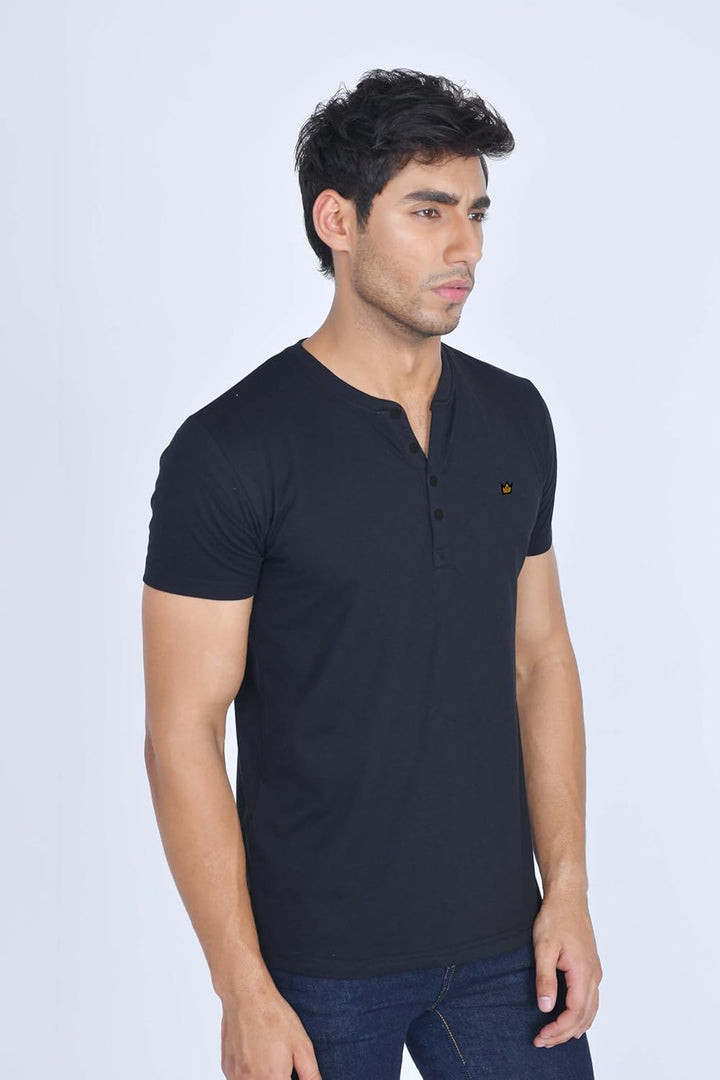 JRC Just Royal Clothing 2er-Pack Herren-Henley-T-Shirts mit halben Ärmeln, leichte Henley-Oberteile