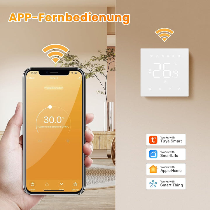 MIUCDA Smart Thermostat Matter Wasser Fussbodenheizung WiFi Raumthermostat Digital Heizungsthermosta