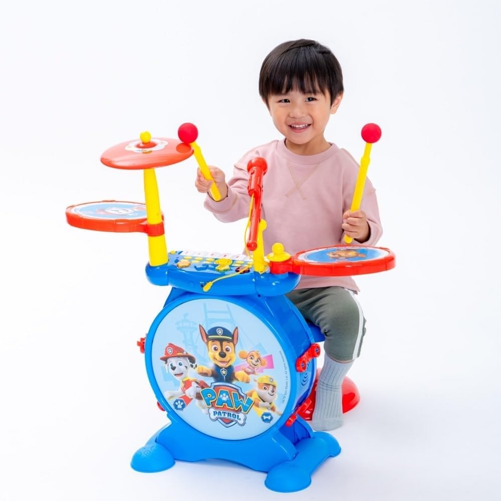 Lexibook K610PA PAW Patrol Helfer auf Vier Pfoten Chase Schlagzeug für Kinder, echter digitaler Drum