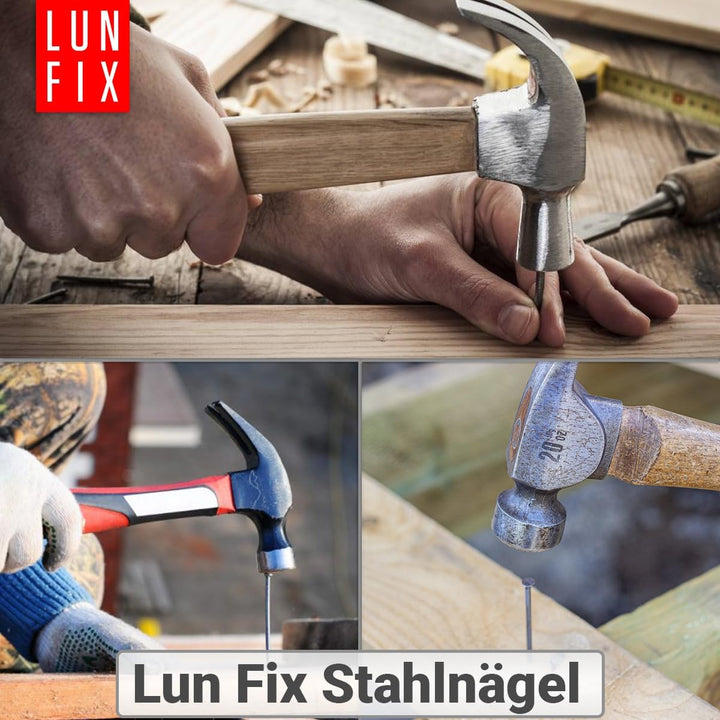 Lun Fix Drahtstifte 1,4 x 32 mm - 5kg Holznägel für Bauarbeiten Unverzinkter Baunägel Stahlnägel 32m