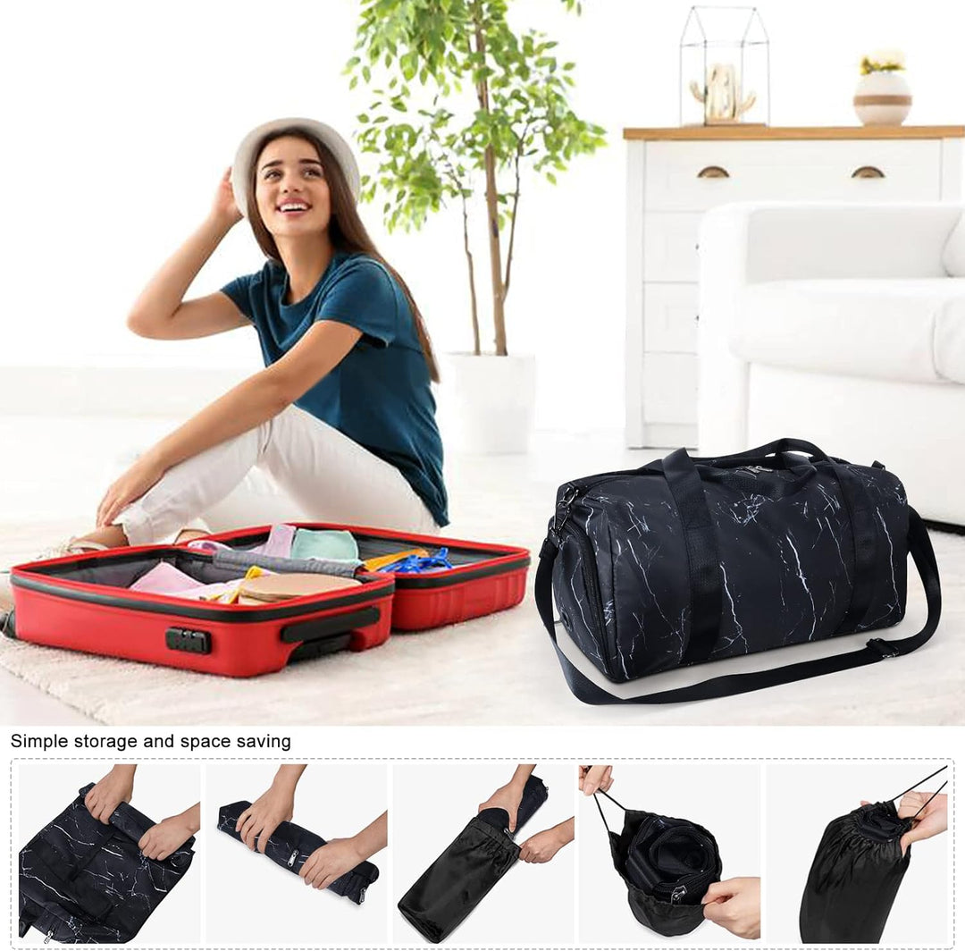 HAWEE Reisetasche Gross Herren Sporttasche Weekender Damen Faltbare Gym Bag mit Schuhfach & Nassfach