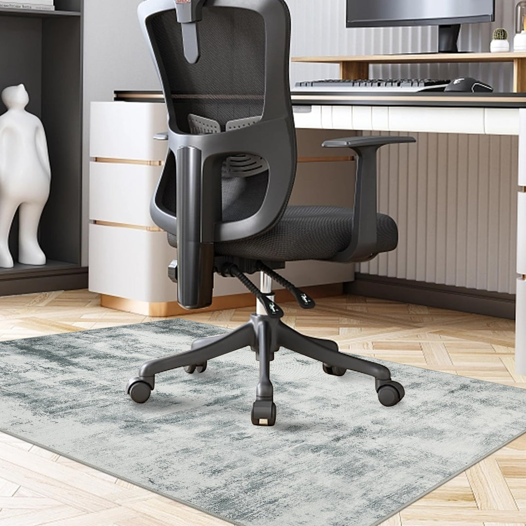 Famibay Bodenschutzmatte Grau 90x120cm Bürostuhl Unterlage Gummi Unterlage Schreibtischstuhl Matte f