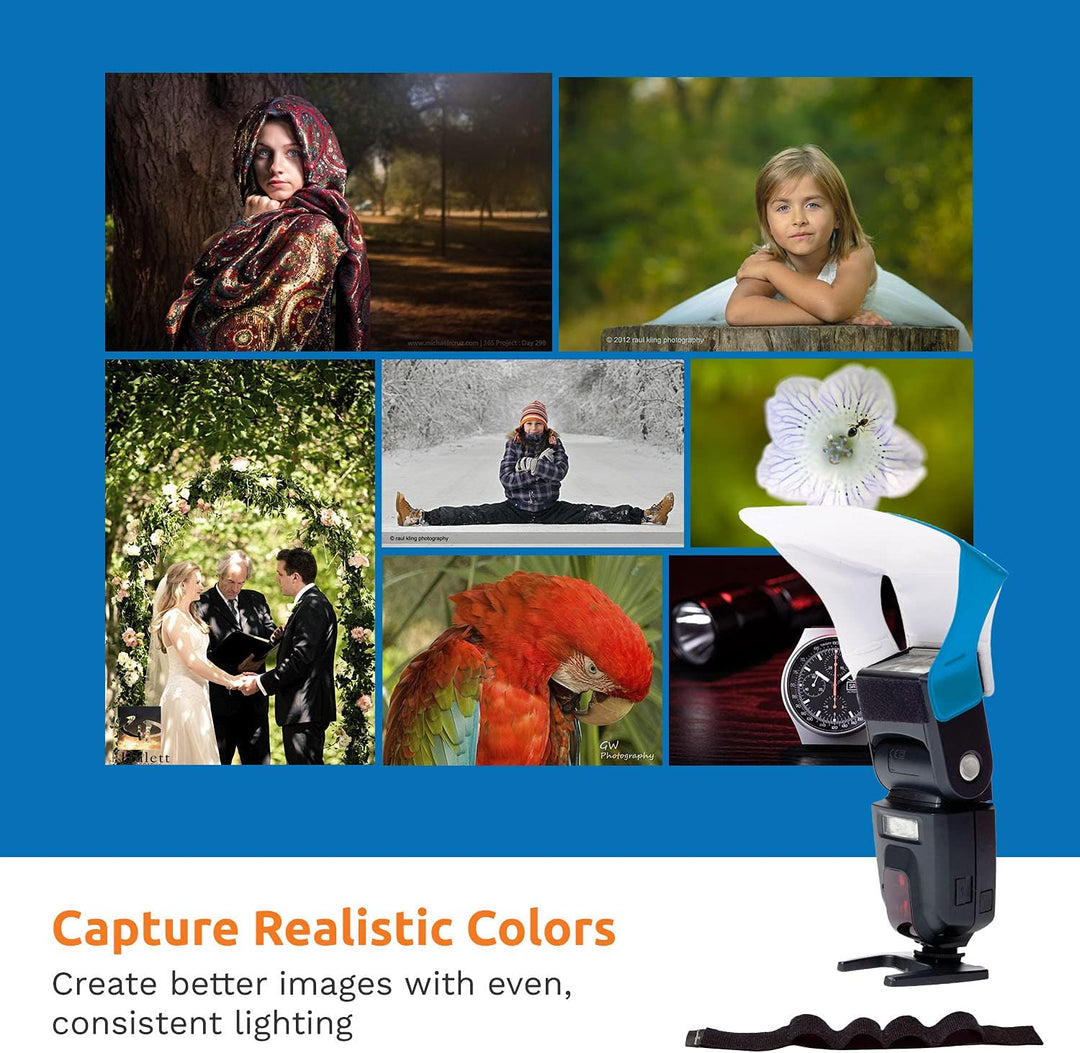 LumiQuest Flash Pocket Bouncer,  Flash Diffuser with UltraStrap Bundle, Universal Classic Design for