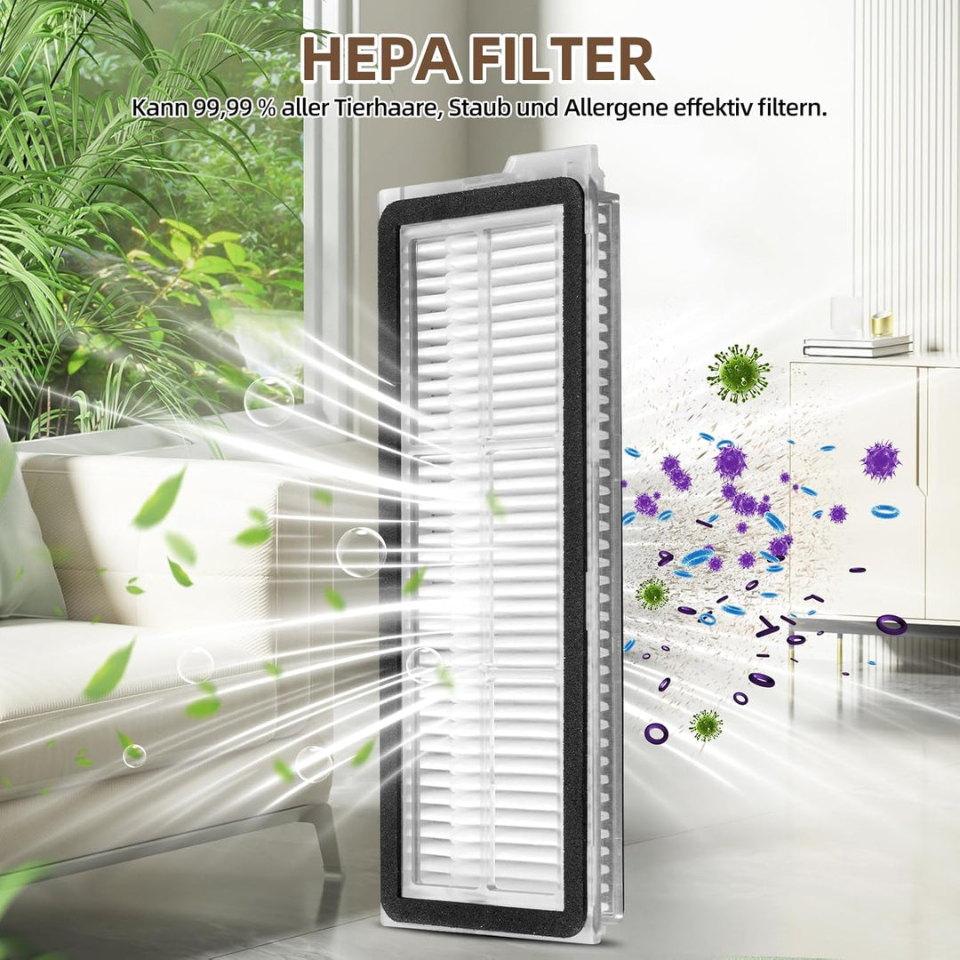 26 Stück Zubehörset für Roborock QV 35A / QV 35S Saugroboter, Ersatzubehör 2 Hauptbürste 6 Wischpad