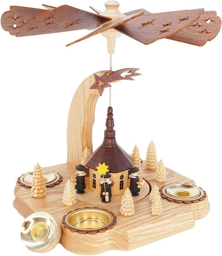 SCHENK HOLZKUNST Pyramide Seiffener Kirche mit Schweif