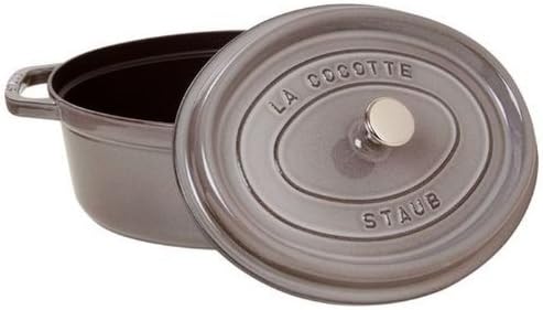 STAUB Gusseisen Bräter/Cocotte, Oval 27 cm, 3,2 L, Aromaregen Funktion, Für alle Herdarten geeignet,
