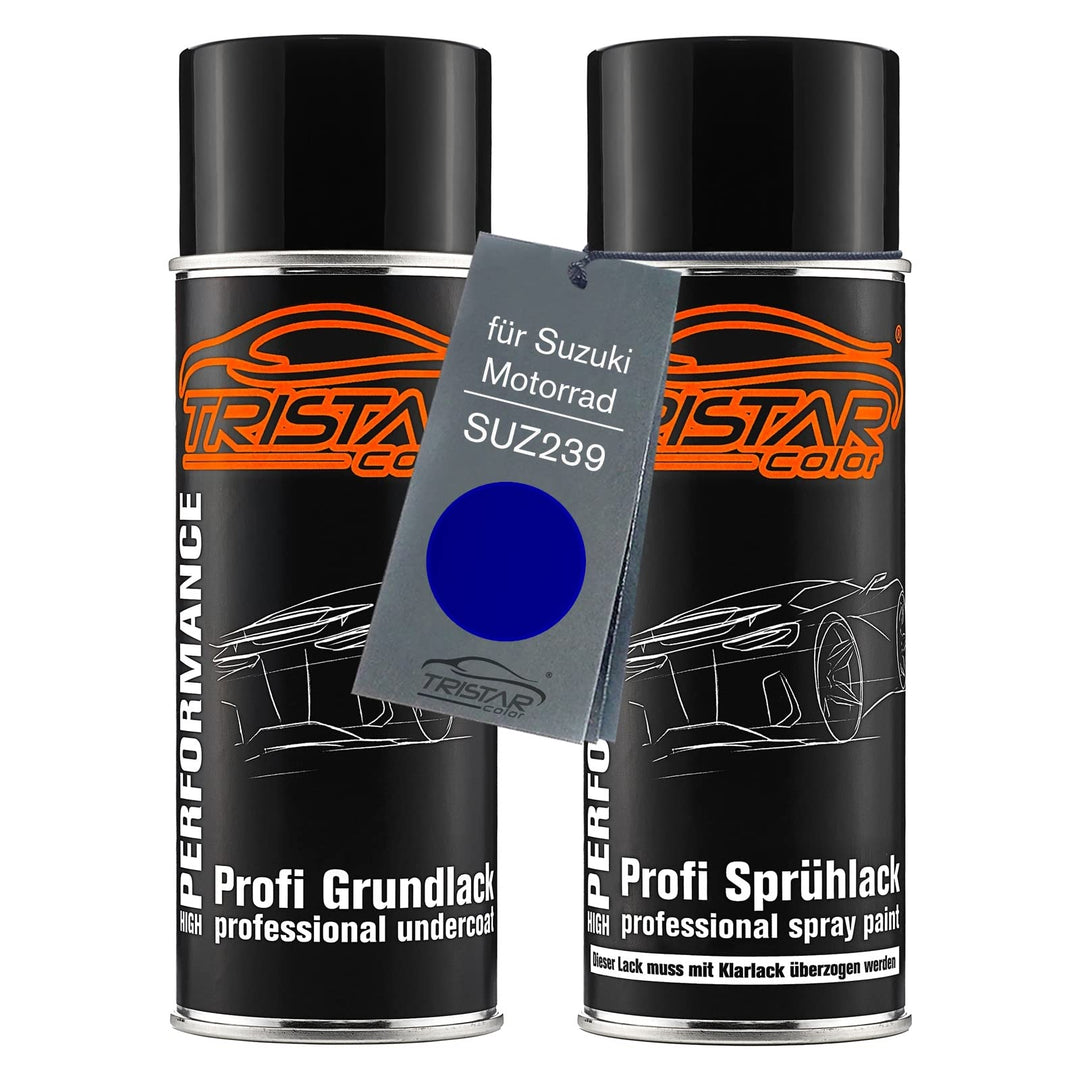 TRISTARcolor Motorradlack Spraydosen Set für Suzuki Motorrad SUZ239 Pearl Vigor Blue Grundlack Basis