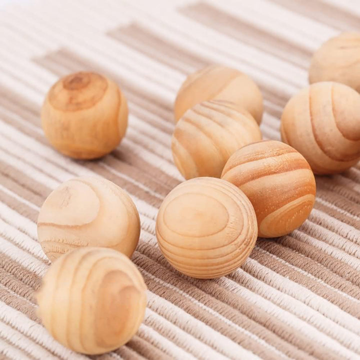 15 Stück Runde Holzperlen ohne bohrung Holzkugeln DIY Holzbälle Holz Unvollendete Bastelkugeln für B