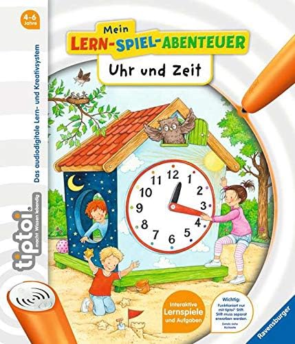 Ravensburger tiptoi Buch - Mein Lern-Spiel-Abenteuer | Uhr und Zeit + Kinder ABC Buchstaben Poster |