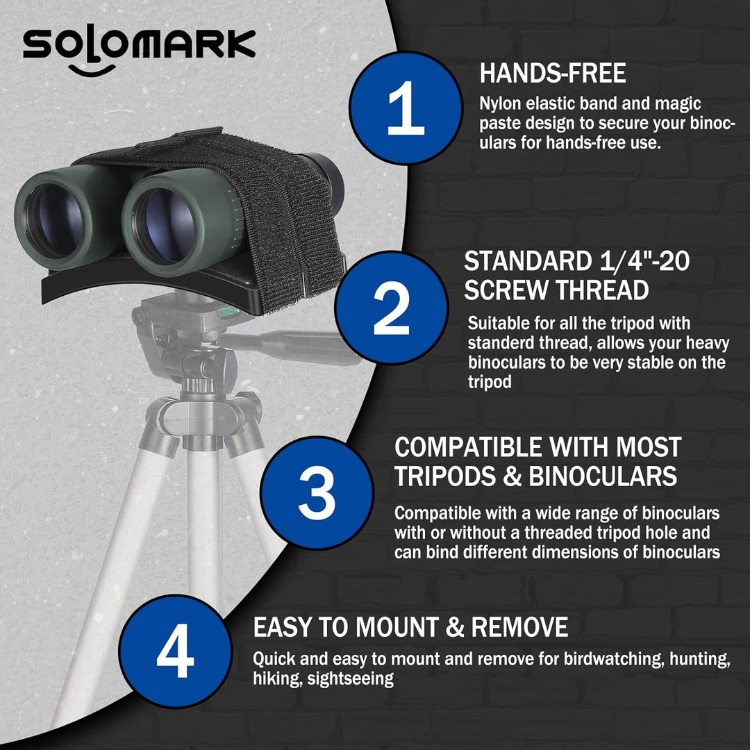 SOLOMARK - Universal-Fernglas-Stativhalterung -1/4-20 - für stabile Verbindung von Fernglas und Stat