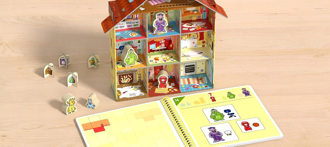 HABA Logic! Games – Wo ist Wanda? – Rätselspiel für Kinder ab 4 Jahren – 60 Aufgaben &amp; 3D-Monsterhau