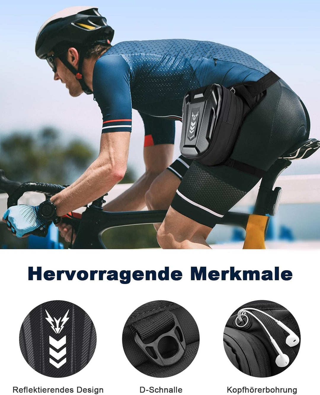 Beintasche Motorrad, Bauchtasche Gürteltasche Herren Damen, [Erweiterter Stauraum] Oberschenkeltasch