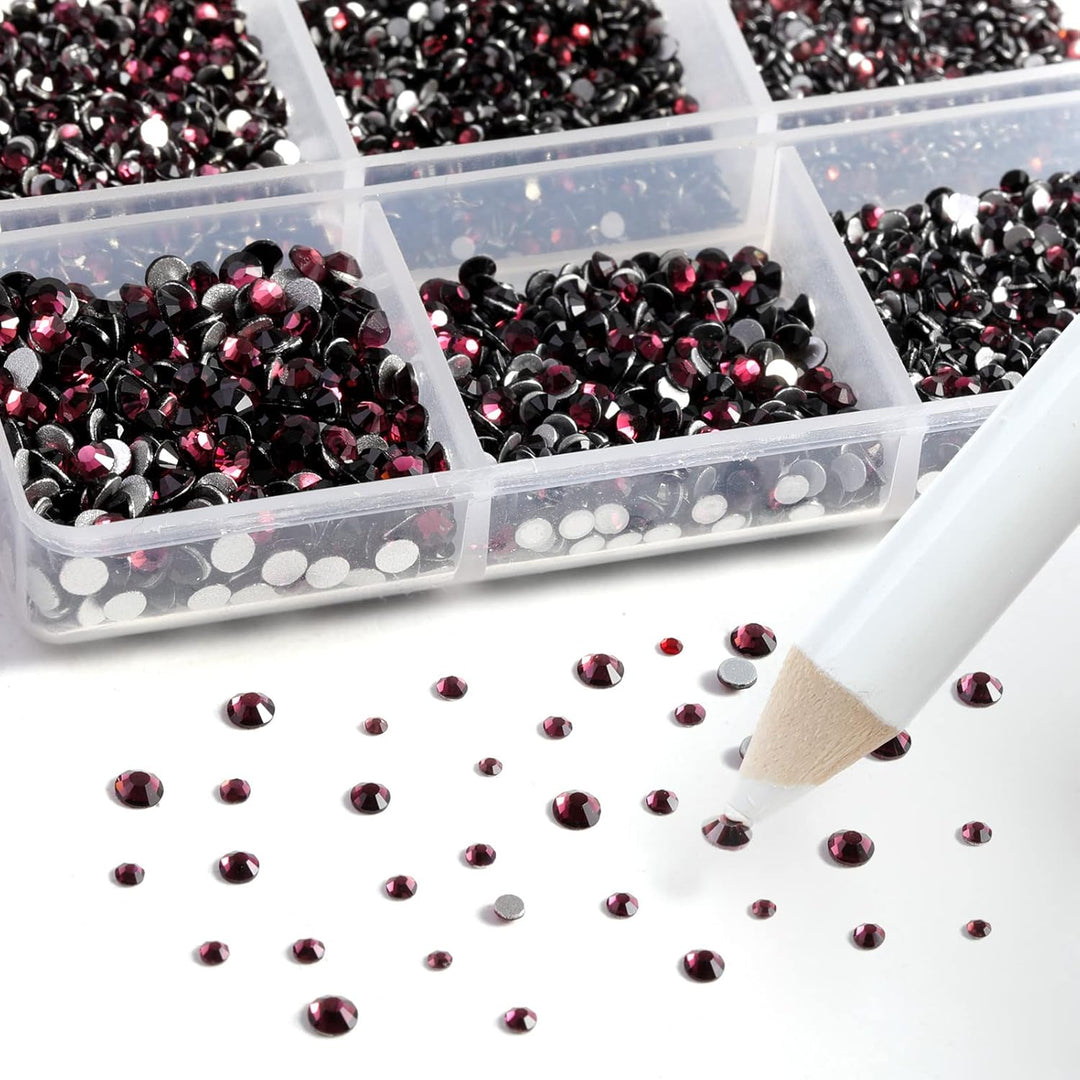 Beadsland 7200pcs Strasssteine für nägel,burgundy Strasssteine set für gesicht strasssteine zum bast